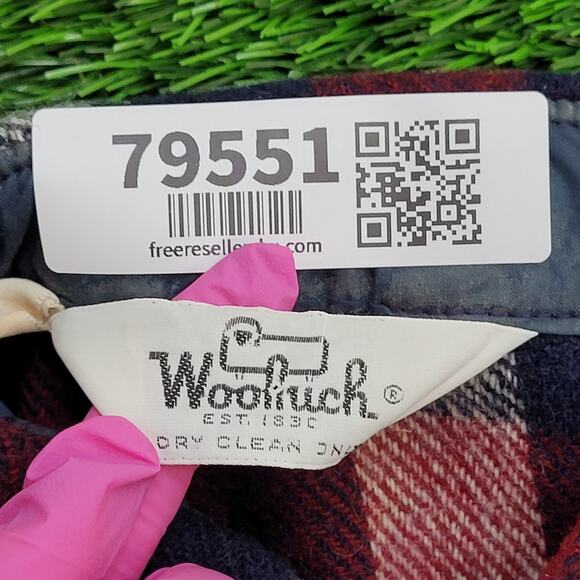 Vintage 80s Woolrich Wool Flannel Shirt Medium 20x28 Plaid - Picture 5 of 11